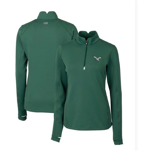 Women's Hunter Green Philadelphia EaglesClassics Logo Quarter‎ Zip XXL